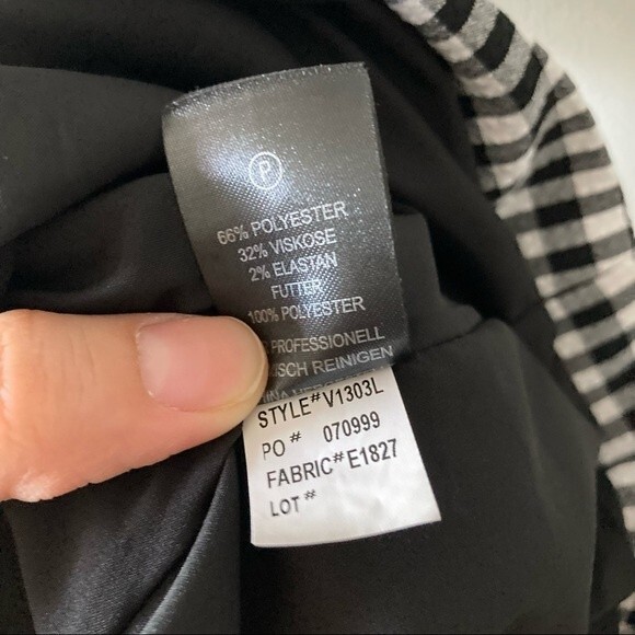 Maison d'Amelie Gingham Check One Button Blazer‎ Black White Size XS - Picture 5 of 8